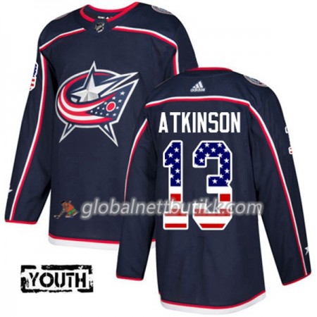 Blue Jackets Hockeydrakt Cam Atkinson 13 2017-2018 USA Flag Fashion Blå Adidas Authentic - Barn